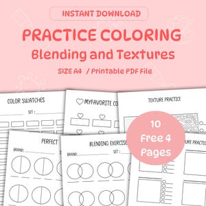 Coloring Practice Book: Blending, Shading, Textures (PDF File)