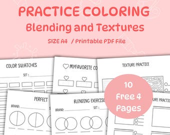 Coloring Practice Book: Blending, Shading, Textures (PDF File)