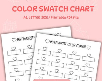 Printable Color Swatch Chart: Blank Template (PDF Download)