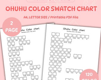 Ohuhu Honolulu 120 Color Chart: Printable Marker Swatch (PDF Download)