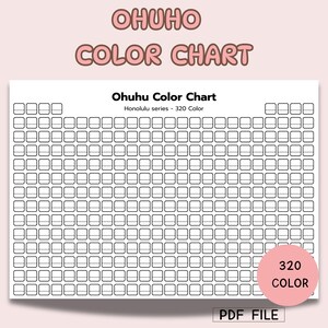 Carta de colores 320 Ohuhu Honolulu, Carta de colores en blanco, Carta de muestras, Páginas de muestras de color, Muestra de color de marcador, Muestra para colorear.