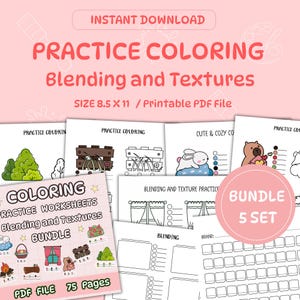 Práctica de coloración, paquete de práctica de coloración, tutorial de coloración, hojas de práctica para colorear, patrones de coloración, tabla de muestras de color, práctica de patrones.