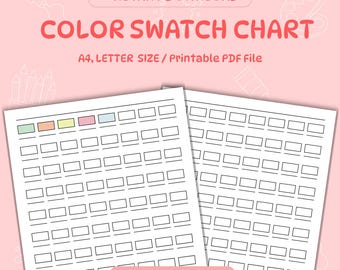 Printable Blank Color Swatch Chart: Marker, Paint, Pencil (PDF)