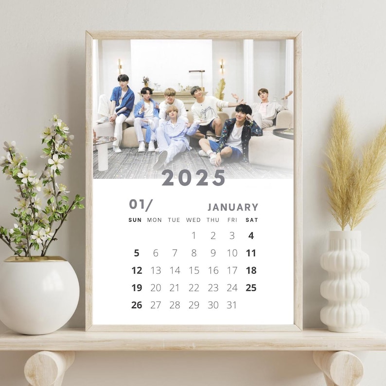 BTS Calendar 2025 Bangtan Seonyeondan Desk Calendar Digital