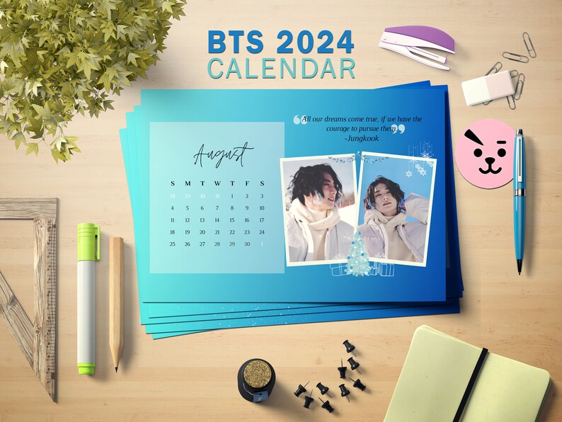 BTS Calendar 2024 BTS Winter Package Bts Desk Calendar Digital Calendar
