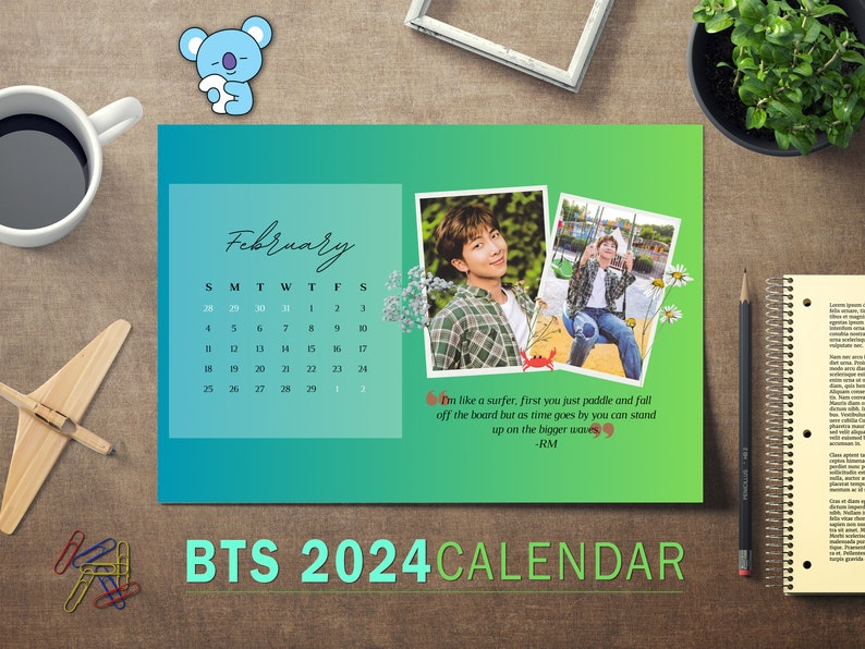 BTS 2024 MONTHLY CALENDAR Summer Theme Desk Calendar Etsy