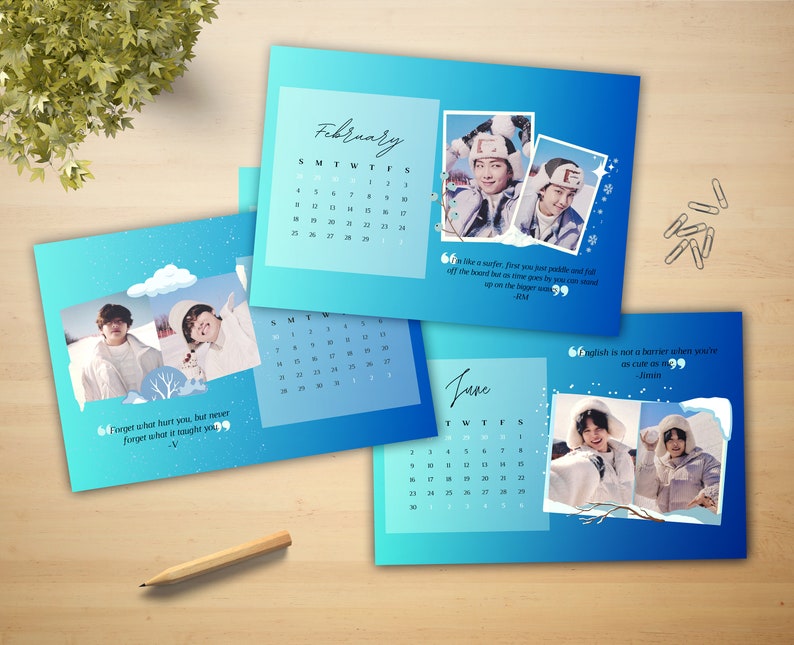 BTS Calendar 2024 BTS Winter Package Bts Desk Calendar Digital Calendar