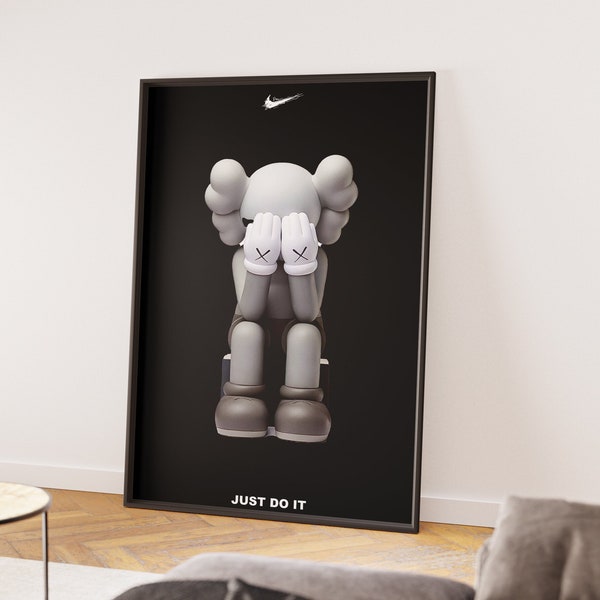 Hypebeast Toys Poster Set de 3, Póster de Kaws, Decoración minimalista de Kaws, Arte de pared imprimible de figura Hypebeast, Decoración de Kaws, Descarga digital