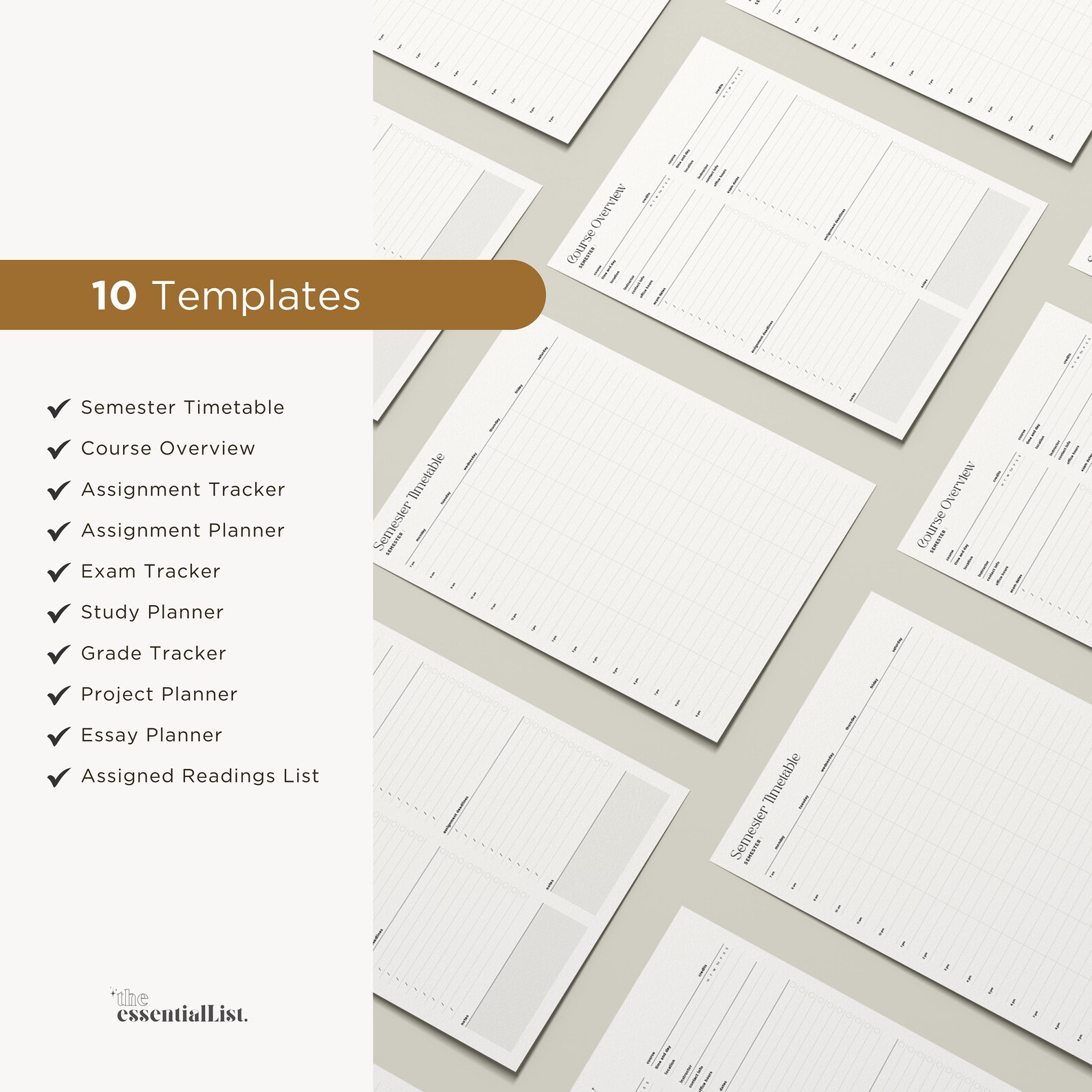 Printable Academic Templates for Students, Study Planner, Instant PDF ...