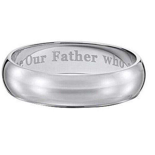 Men's Stainless Steel "OUR FATHER" Ring - (Size 13 / 6mm) - NEW!!!