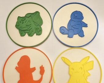 Juego de 4 posavasos Pokémon con soporte