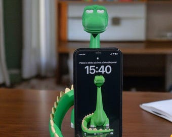 Soporte para teléfono de dinosaurio de pie
