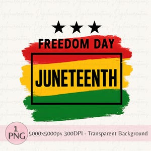 Juneteenth Freedom Day PNG: Black History Design, Red Yellow Green (Digital Download)
