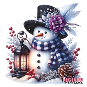 Winter Schneemann Clipart | 10 hochwertige 300 DPI JPEGs | Aquarell niedlicher Schneemann Kunst | Sofortiger Urlaub Digital Download