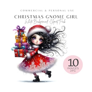 Winter Girl Watercolor Clipart, 10 High-Quality JPEGs, Cozy Festive Holiday Art, Scrapbooking, Junk Journal, Paper Crafts, Instant Download