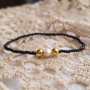 Freshwater Pearl Seed Bead Bracelet: 24k Gold Plated Boho Bracelet