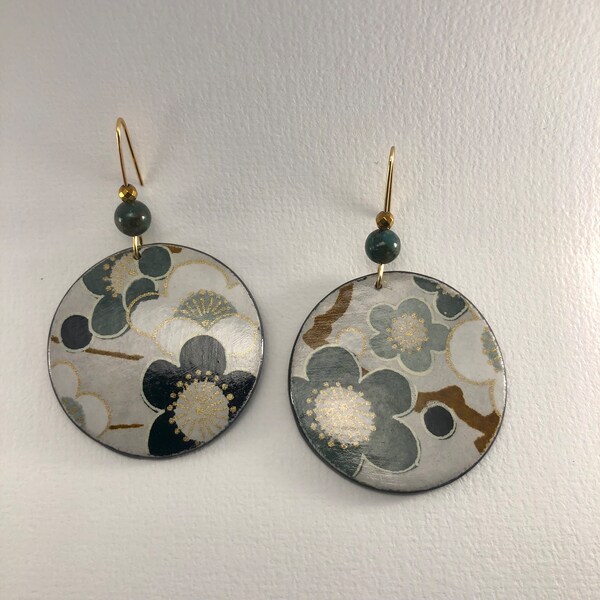 Porcelain and Japanese paper earrings