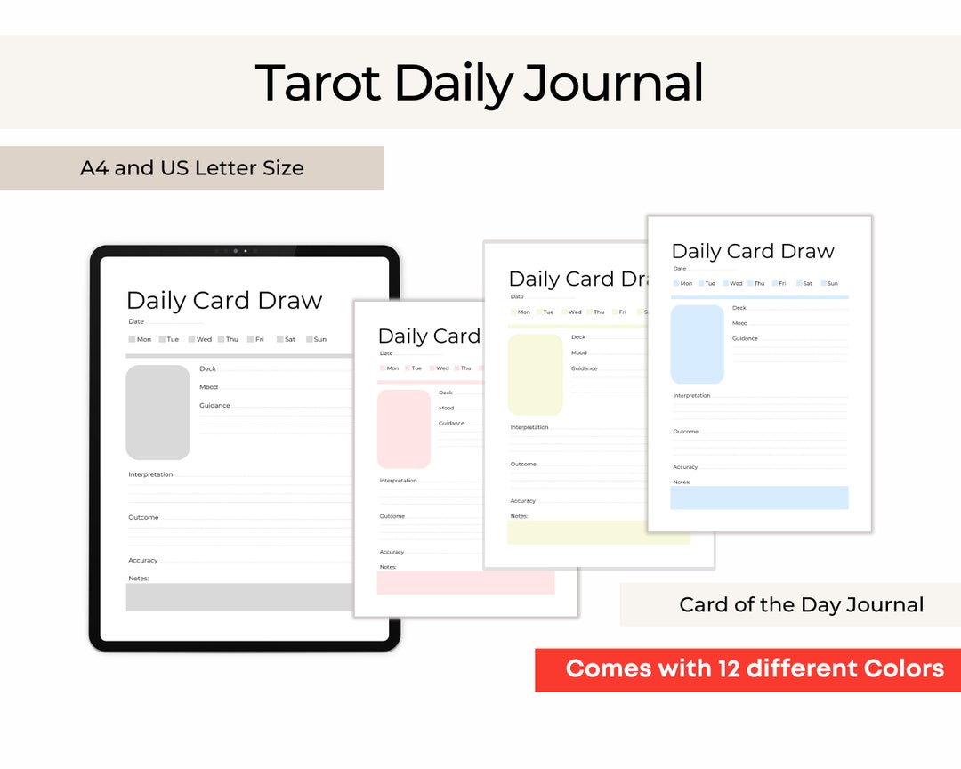 Tarot Journal PDF Instant Download Practice Tarot Reading for Beginner - Etsy