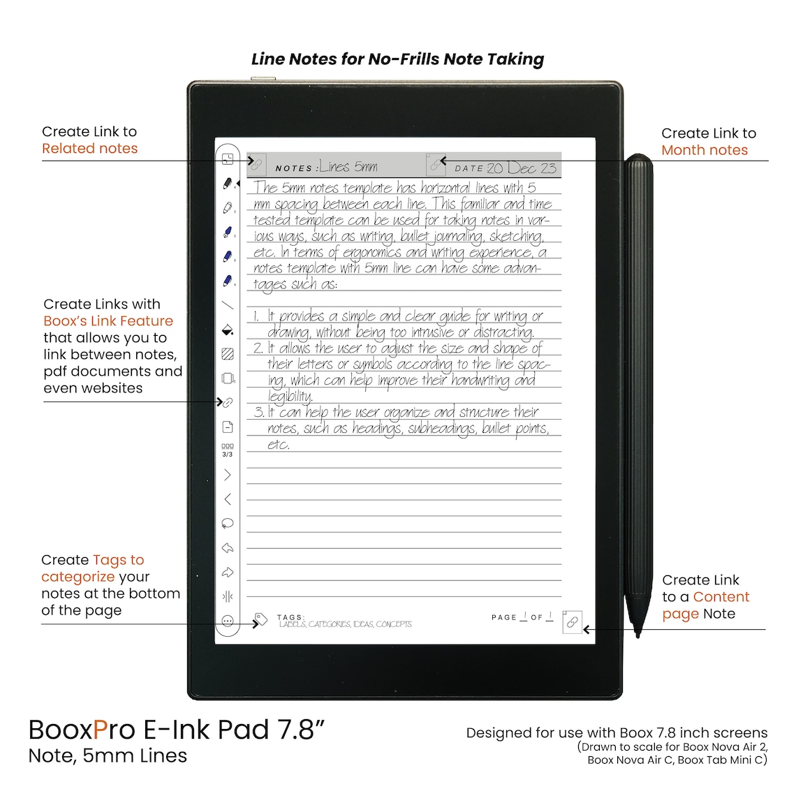 Onyx Boox 22in1 Eink Pad Bundle Dynamic PNG Custom Templates for 7.8