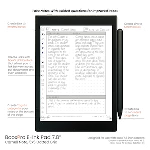 Onyx Boox 22-in-1 E-Ink Pad Bundle Dynamic PNG Custom Templates for 7.8&quot; E-Ink Screens (for use in Boox&#39;s Notes App), By Studio Ezee