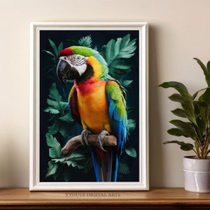 Nature-Based Large Parrot Wall Art photo