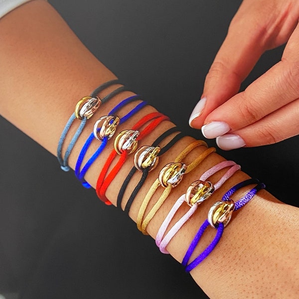 Rode en zwarte touw geluk armband set - cadeau voor hem, haar of koppels Valentijnsdag