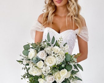 Wedding bouquet, Bridal bouquet, white wedding bouquet, white bridal bouquet