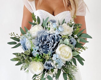 Wedding bouquet, dusty blue wedding bouquet, dusty blue bridal bouquet, bridal bouquet