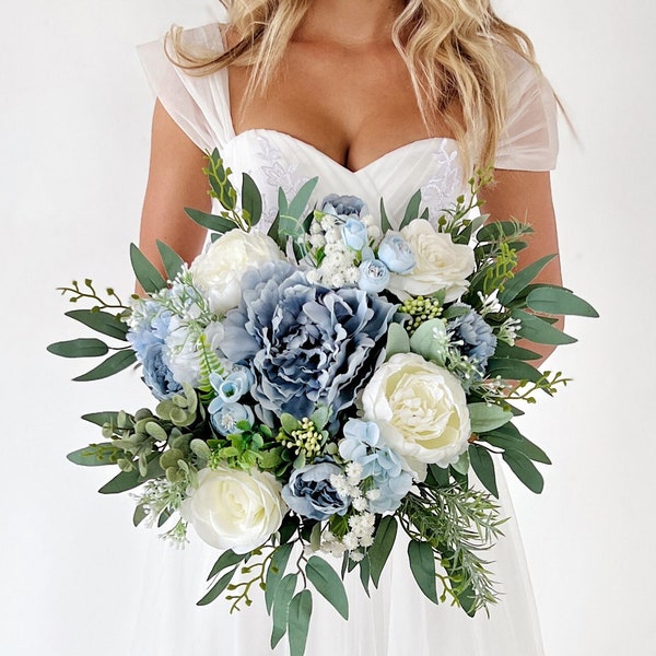 Wedding bouquet, dusty blue wedding bouquet, dusty blue bridal bouquet, bridal bouquet