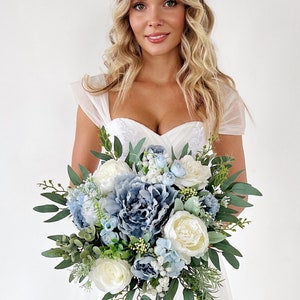 Wedding bouquet, Dusty blue bridal bouquet, blue wedding bouquet, dusty blue bridal bouquet