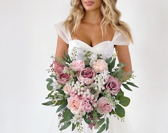 Wedding bouquet, Dusty rose bridal bouquet, mauve bridal bouquet, Dusty pink wedding bouquet