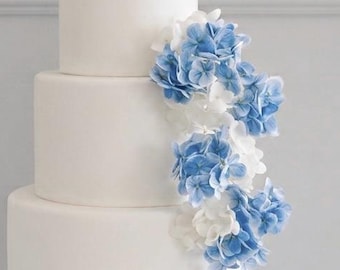 Hydrangea Cake Topper, Dusty Blue Flower Cake Decoration, Real touch Cake Topper Flowers, Cake Flowers