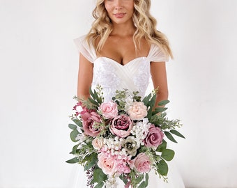Wedding bouquet, Dusty rose wedding bouquet, mauve bridal bouquet, Dusty pink wedding bouquet