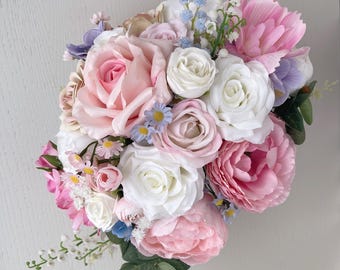 Bridal bouquet, Colorful Bridal bouquet, Wildflower wedding bouquet, Pink bridal bouquet