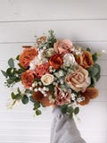 Terracotta wedding bouquet, Bridal bouquet, Orange bridal bouquet, Wedding bouquet, Rustic bridal bouquet
