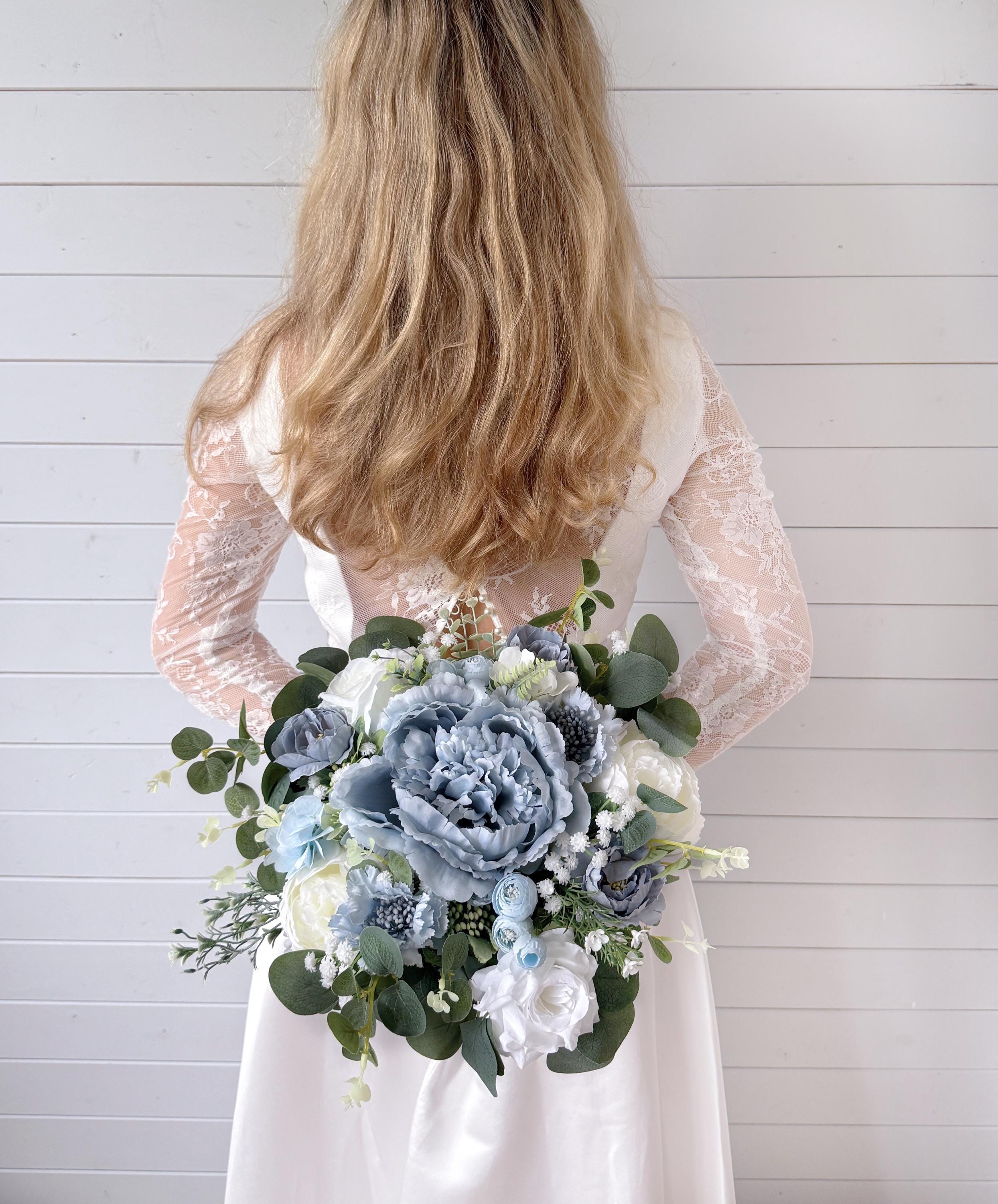 Wedding bouquet, Dusty blue wedding bouquet, Dusty blue bridal bouquet, Bridal bouquet