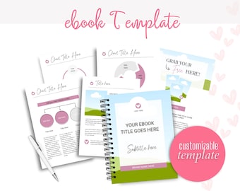 Customizable eBook Template | 55 page eBook template | Customizable in Canva!!
