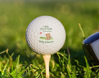 Little Putter on the Way Golf Balls, Personalized Baby Shower Favors For Guests, Baby Boy, Baby Girl Party Favors, Gift Set Of 6, 12, 24