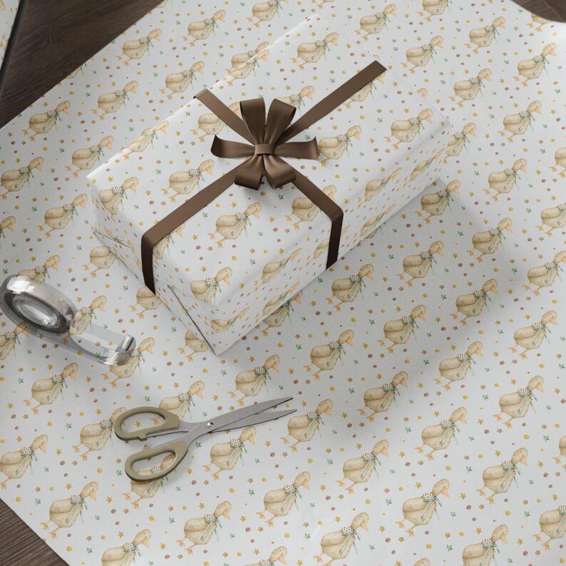 Silly Goose Wrapping Paper Roll, Goose All Occasion Gift Wrap, Baby Shower Neutral Gift Wrap, Gift Packaging Papers For Toddler