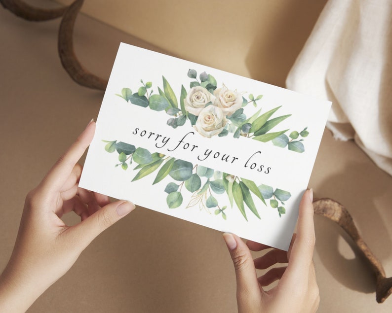Watercolor Printable Sympathy Card | Condolences | DIGITAL DOWNLOAD ...