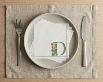 Tovaglioli senza monete con orsetto da golf, decorazioni personalizzate a tema golf con orsetto preppy, set di 50 tovaglioli per feste "Little Putter on the Way".