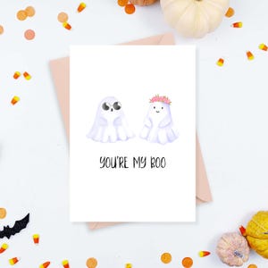 Carte imprimable Tu es ma belle, carte d'Halloween fantasmagorique, joli anniversaire ou carte pour toutes les occasions pour lui, téléchargement numérique, enveloppes imprimables
