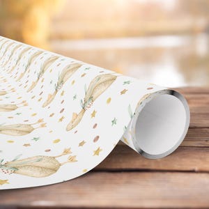 Silly Goose Wrapping Paper Roll, Watercolor Goose All Occasion Gift , Baby Shower Neutral Gift Wrap, Gift Packaging Papers For Toddler
