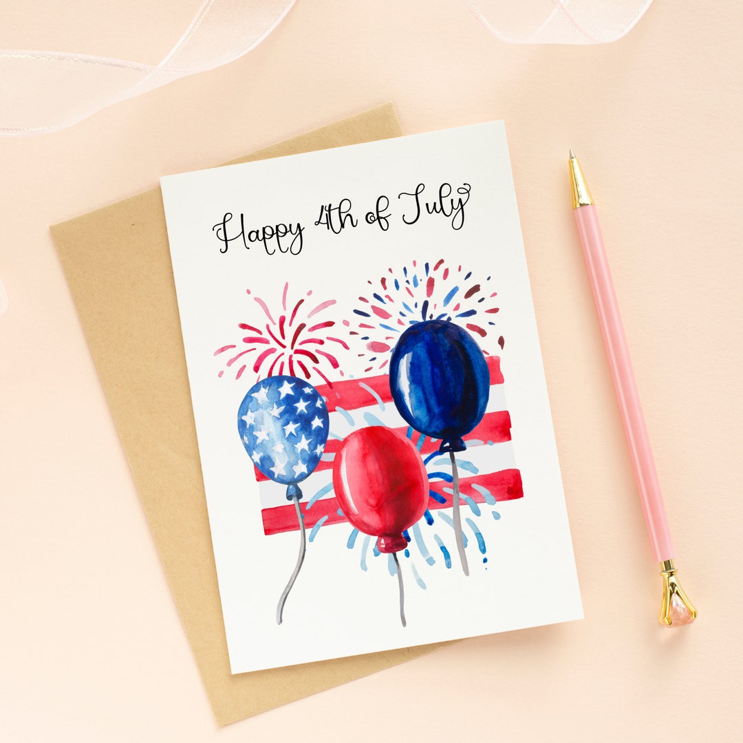 Happy 4th of July Card, Digital Download, Memorial Day Card With ...