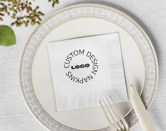 Custom Napkins Logo Napkins for Party Events, Personalized Cocktail Napkins with Your Design, Custom Luncheon Napkins