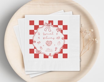 Special Delivery Baby Shower Napkins, Custom Boy or Girl Baby Name, Baby Sprinkle Table Decor, Italian Pizza Themed Decorations