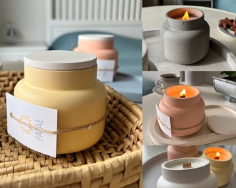 Colorful Scented Candles, Handmade Soy Candle, Aromatherapy Meditation Candles, Wood Wick Container Candles, Thank You Gift