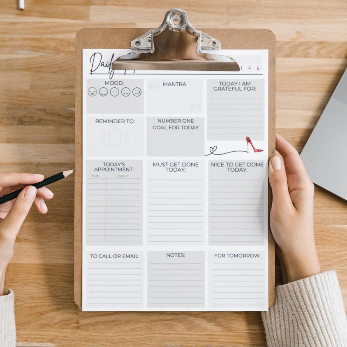 Printable Daily Planner Page - Etsy