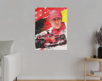 Michael Schumacher with F1 Car - Canvas