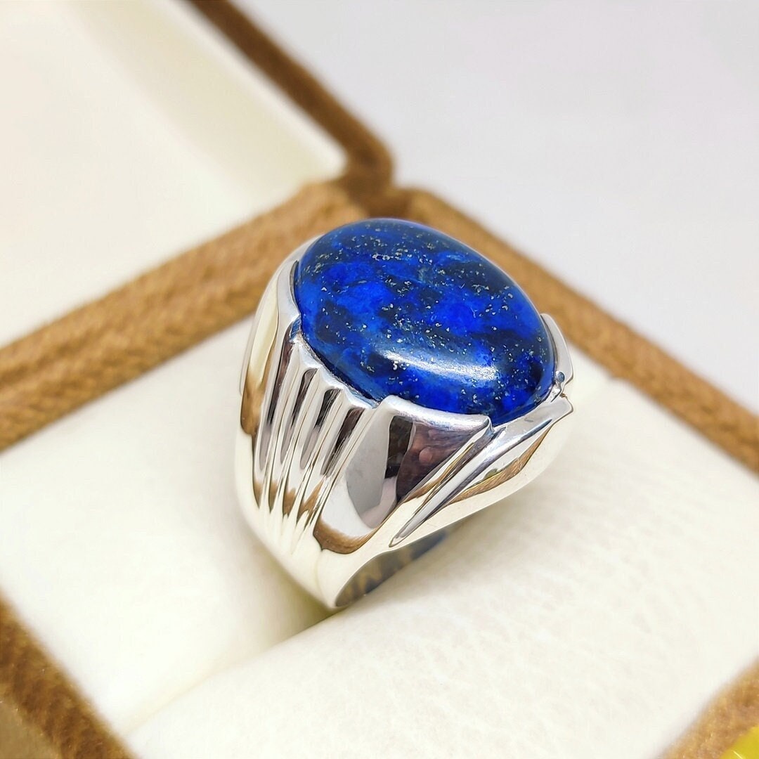 Buy Blue Lapis Lazuli Birth Stone 925 Sterling Silver Leaf Design Elegant  Ring For Women at Amazon.in